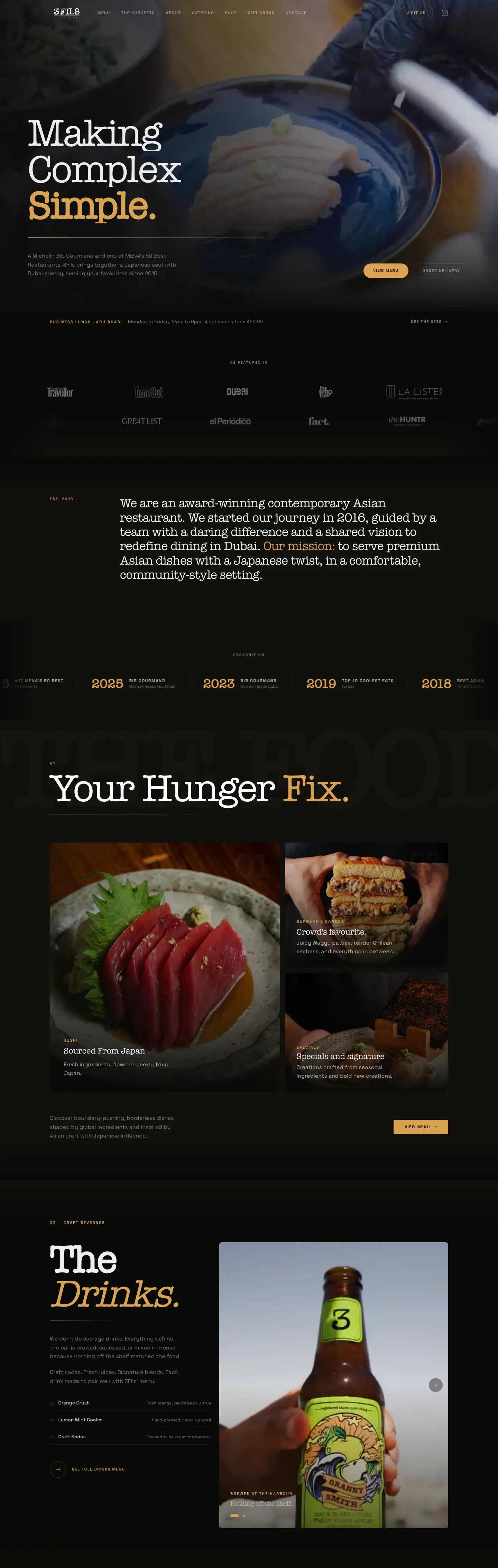 3Fils website on desktop