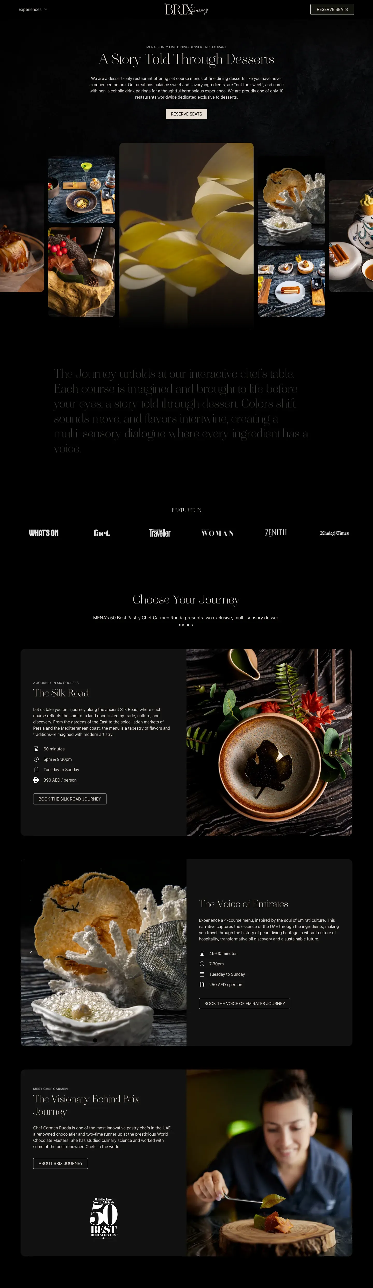 Brix Journey website on desktop