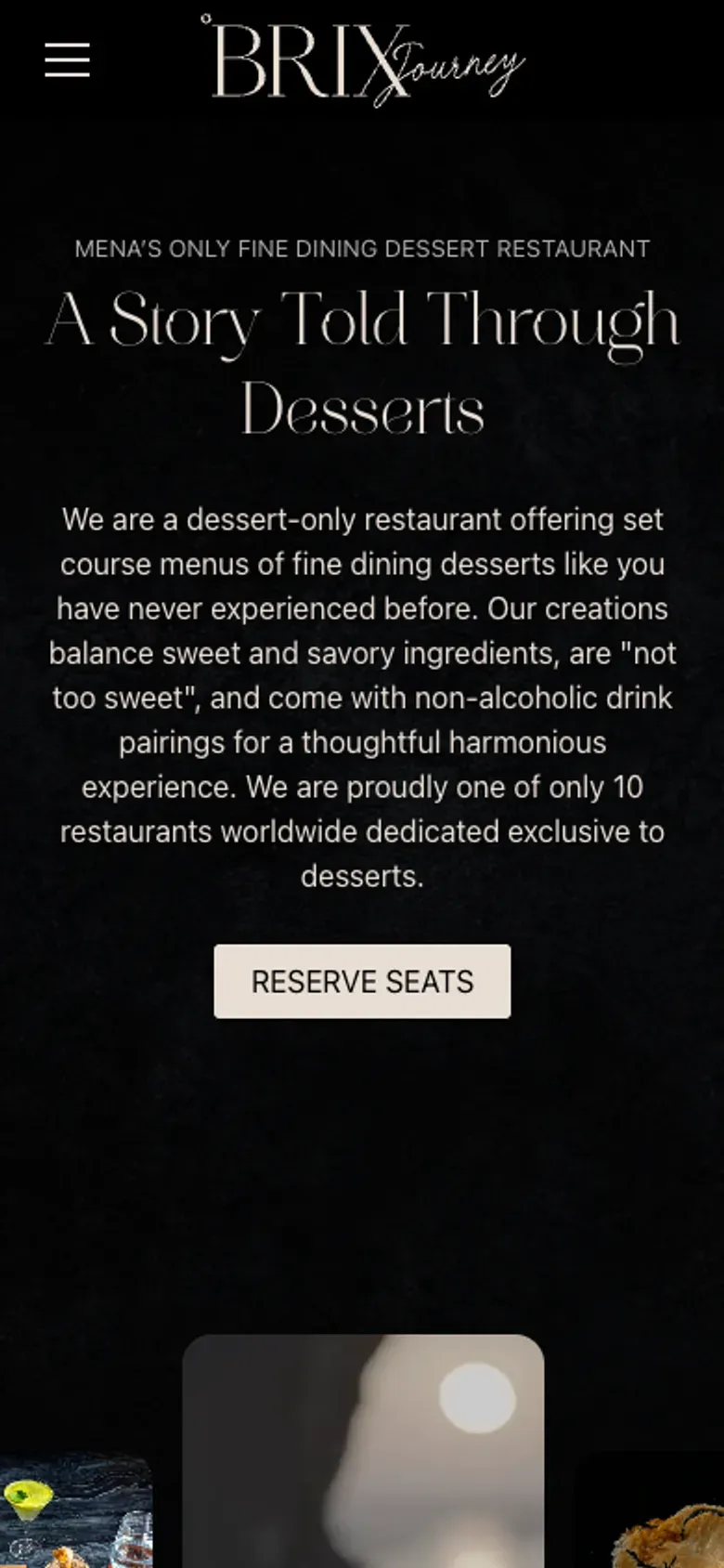 Brix Journey website on a phone
