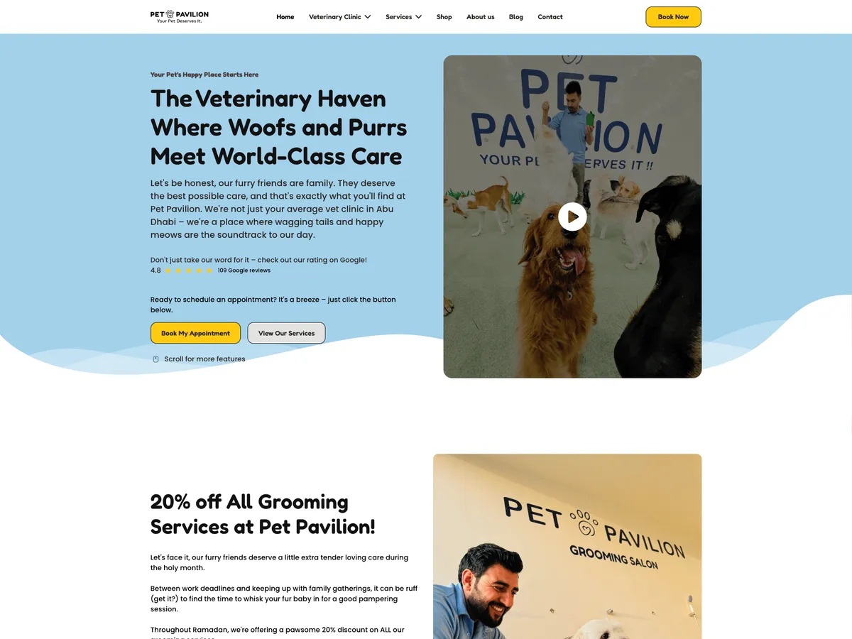 Pet Pavilion website