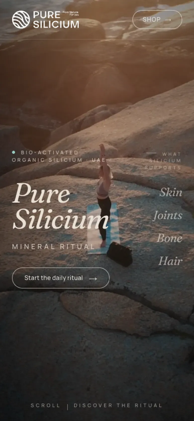 Pure Silicium website on a phone