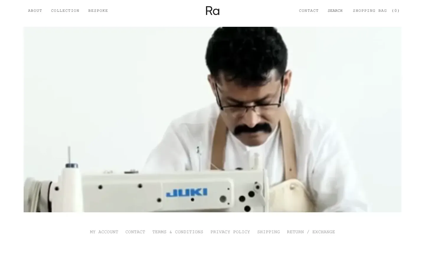 Ra Studio website on a computer