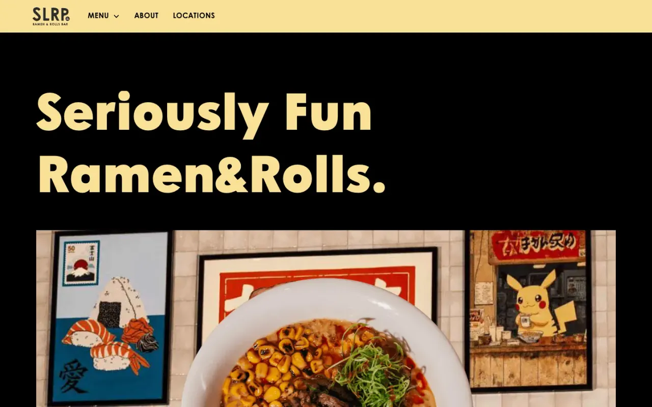 SLRP Ramen & Rolls Bar website