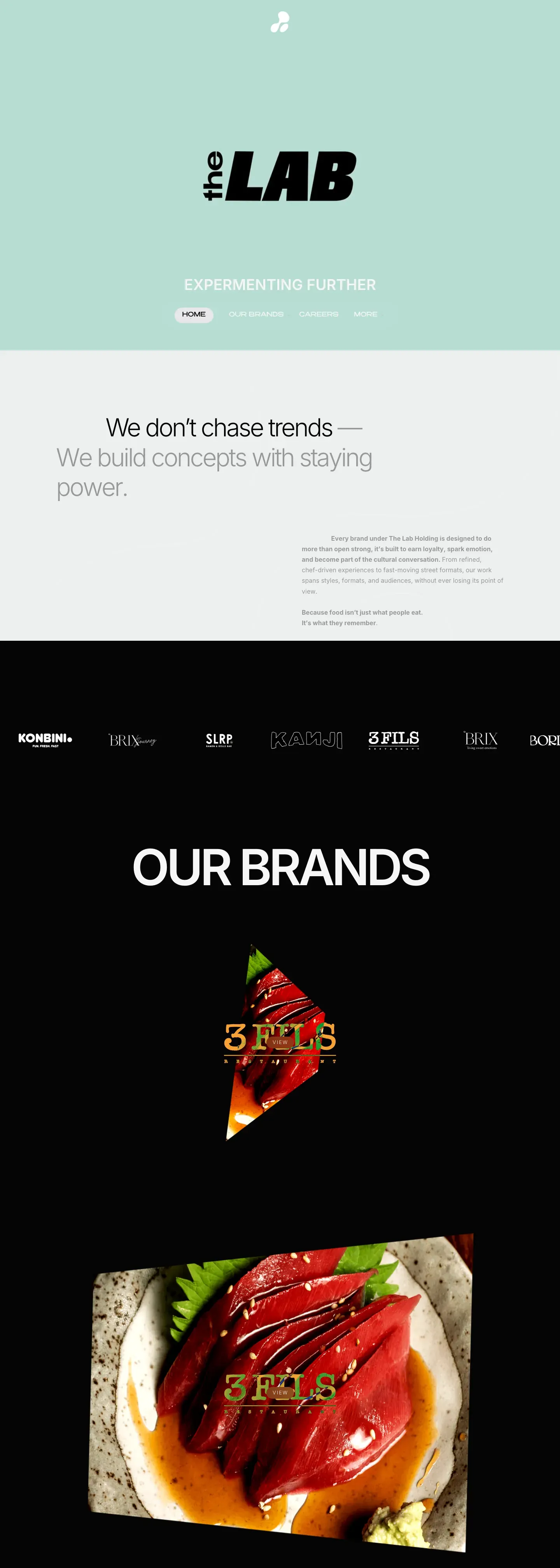 The Lab Holding website on desktop